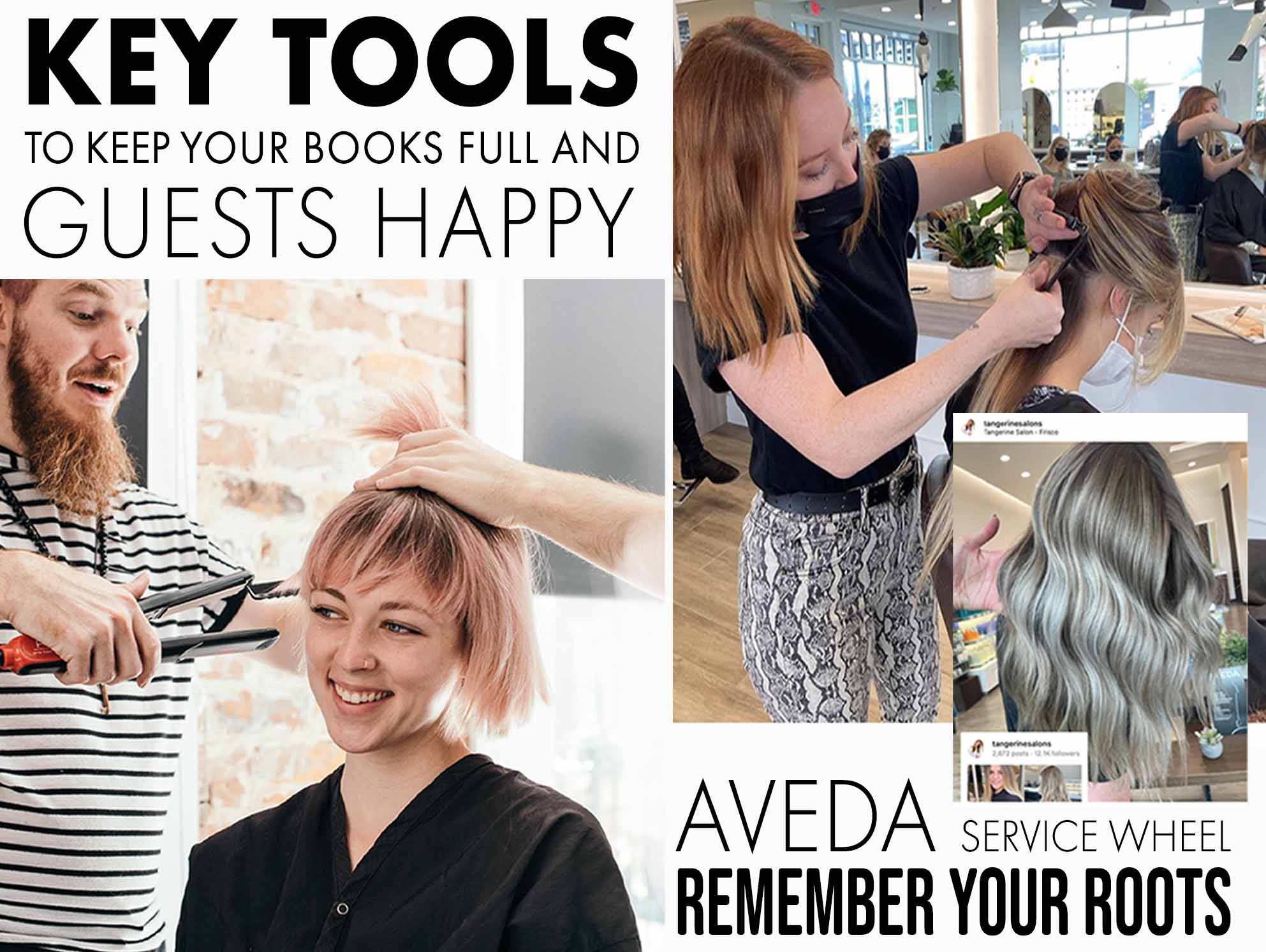 Image of aveda stylists working on hair