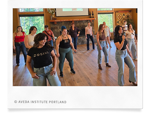 Our team dancing for earth month at Hopkins