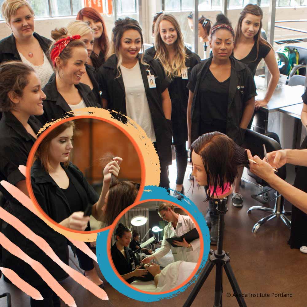 At Aveda Institute Portland you will have hands on training with mannequins and live models