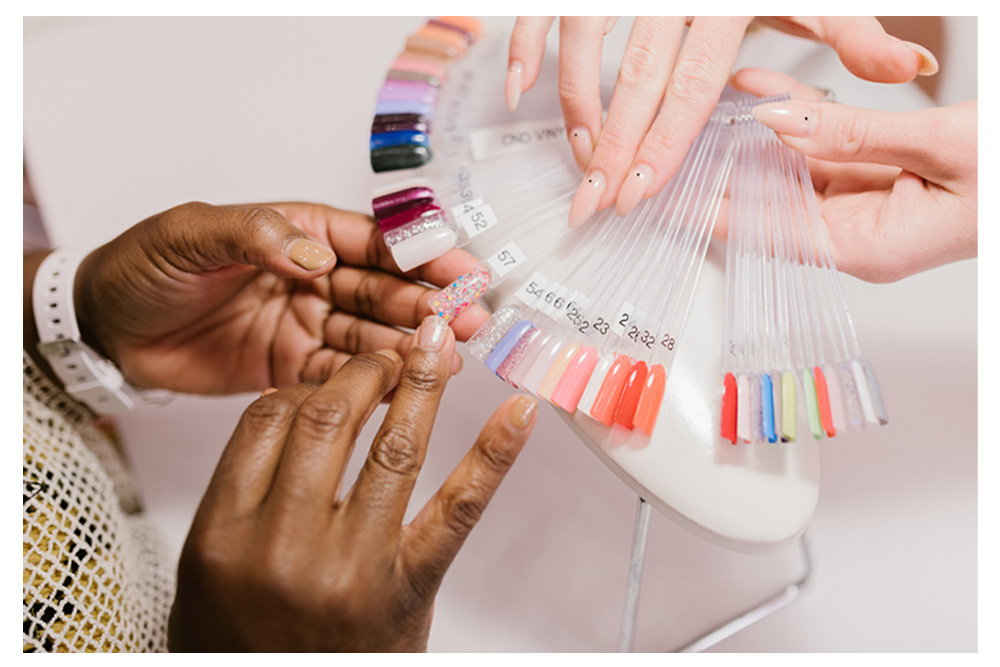 Cosmetology image of painted nails at the Aveda Institute Portland