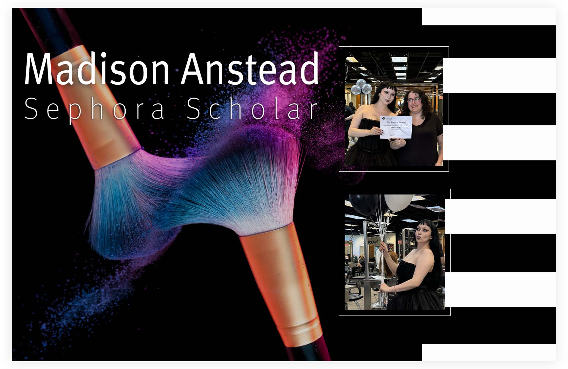 Image of aip grad who won the sephora scholarship award