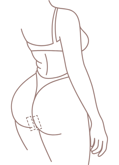 image of the backside strip wax between cheeks