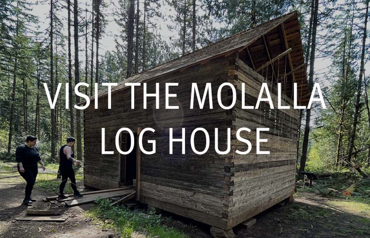image of the molalla log house at hopkins demonstration forest