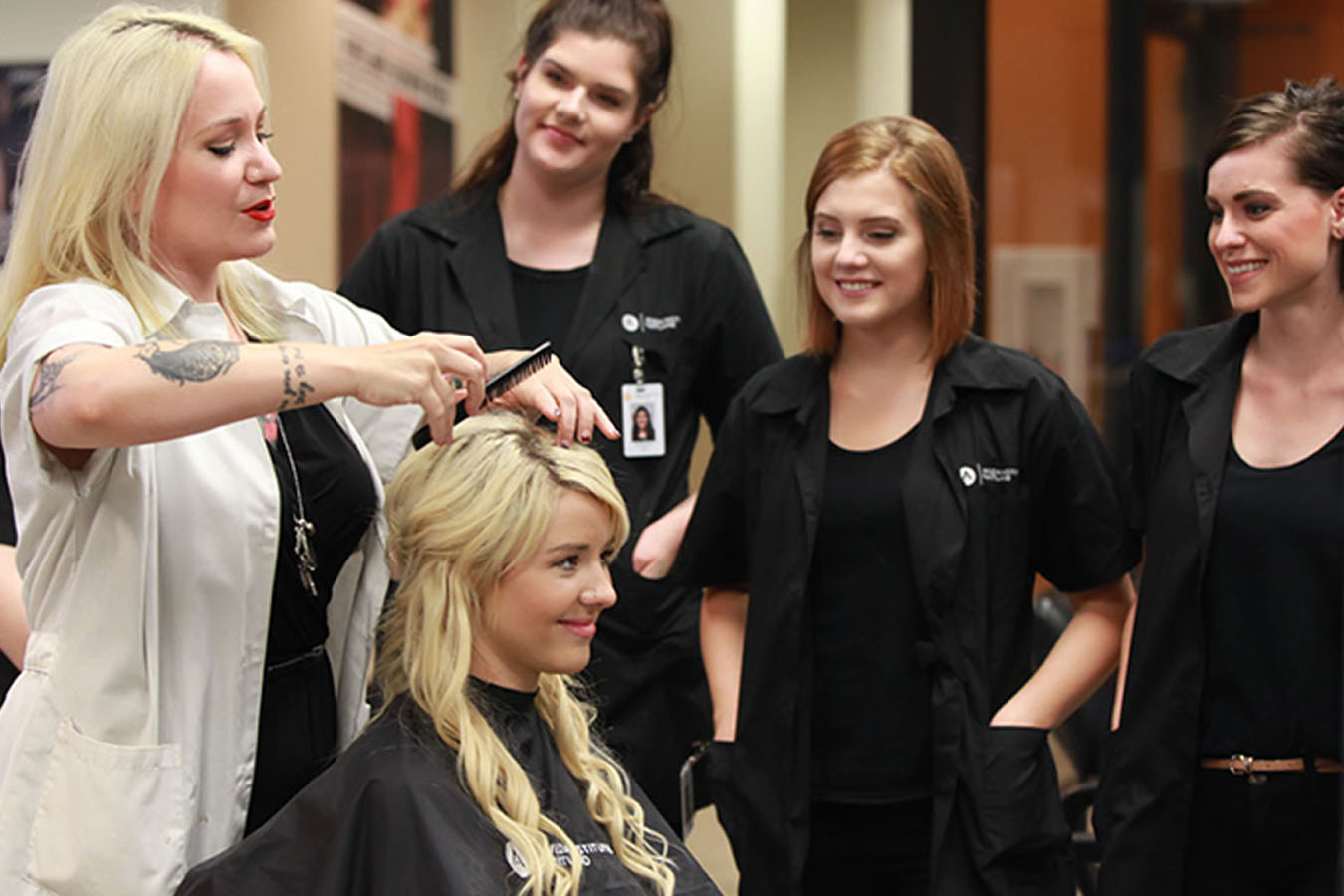 Image of haircutting and styling techniques at aveda institute portland