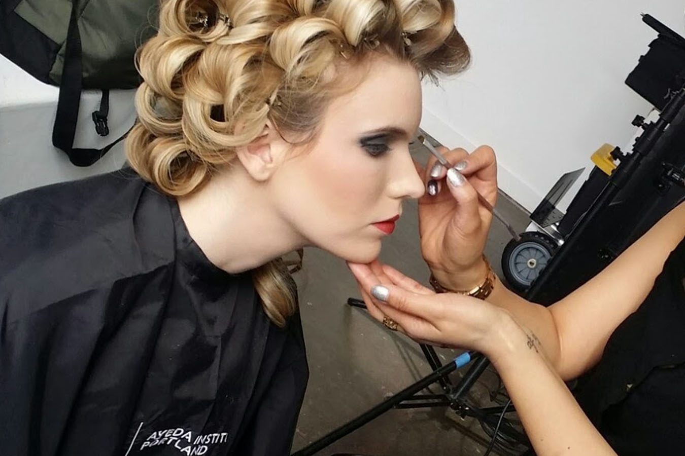 Image of makeup application techniques at the Aveda Institute Portland