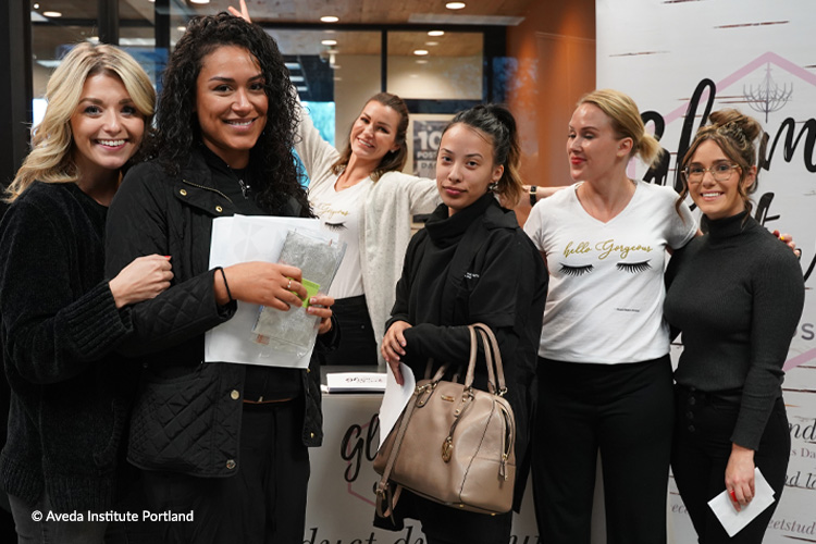 Image of students and local businesses at the career fair