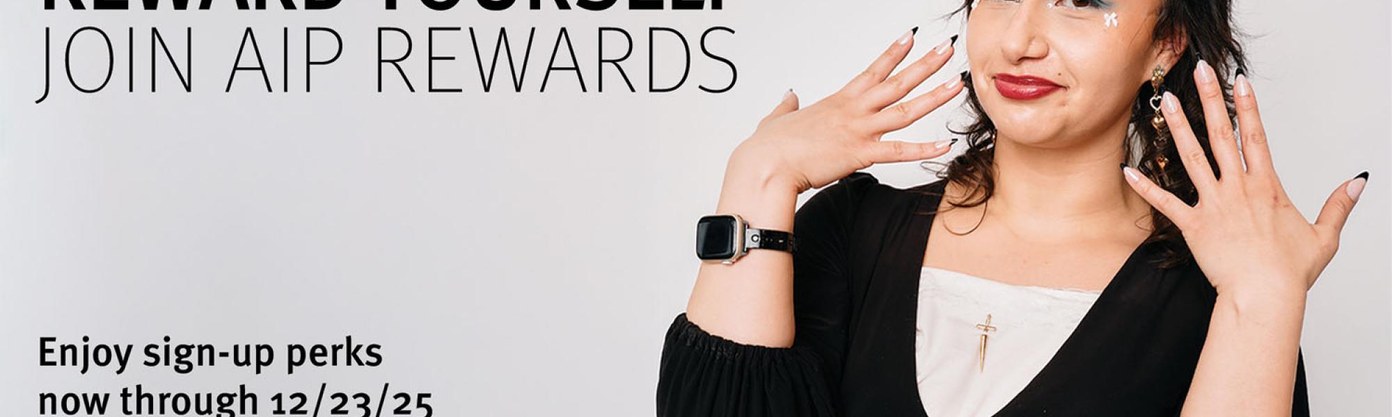 image of aip rewards in which points can be earned for product purchases