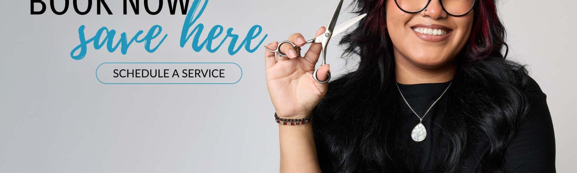Book Now: Save here with a student aveda artist.