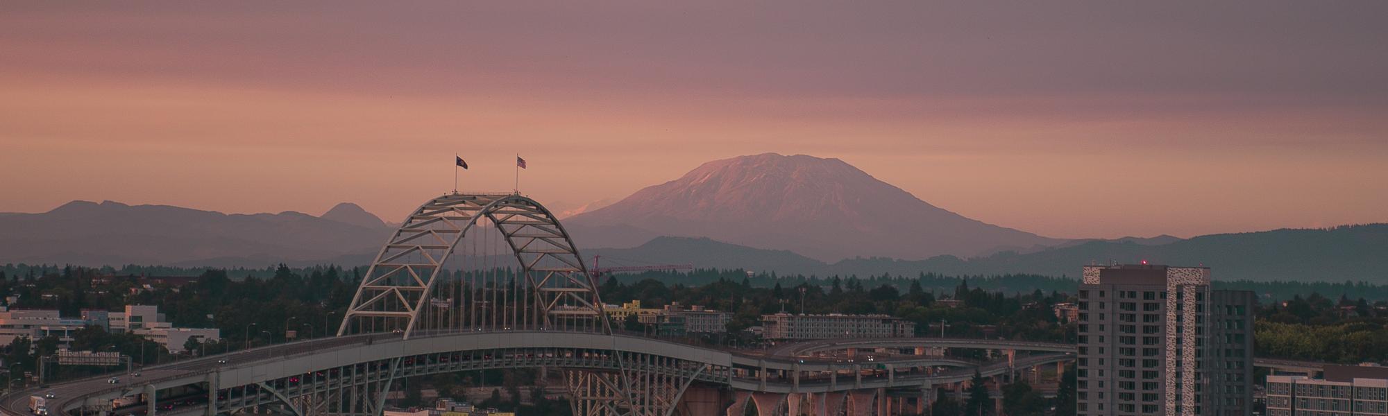 A landscape shot of the Portland cityscape