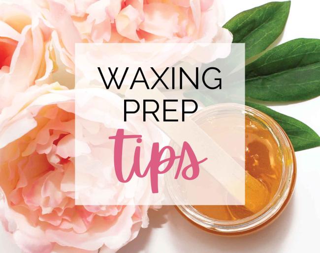image of flowers and a waxing pot with a message that says waxing prep tips