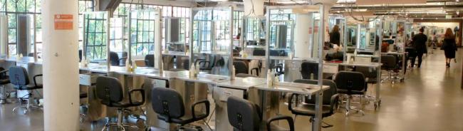 salon floor, clinic, stations, beauty school