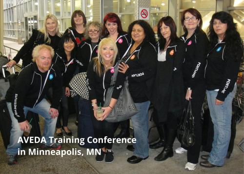 The Aveda Institute Portland education team in Minneapolis MN for an aveda training conference
