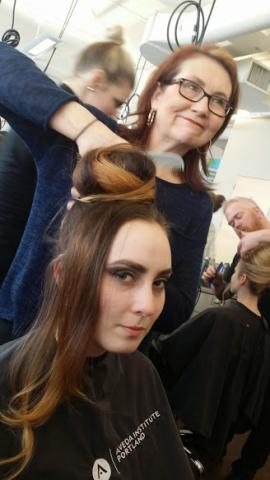 Stylist working, aveda institute portland