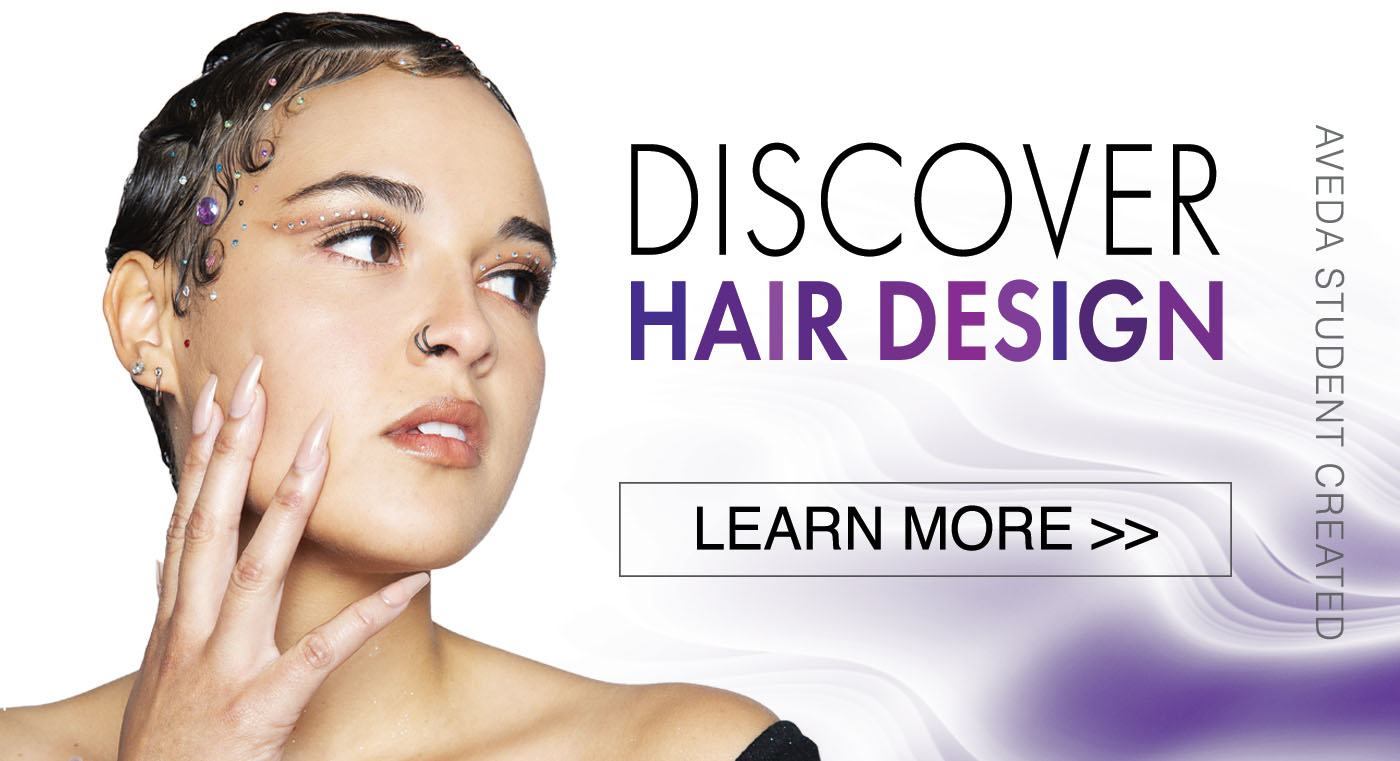 Image of a young woman with stylized hair design - AIP Program Hair design